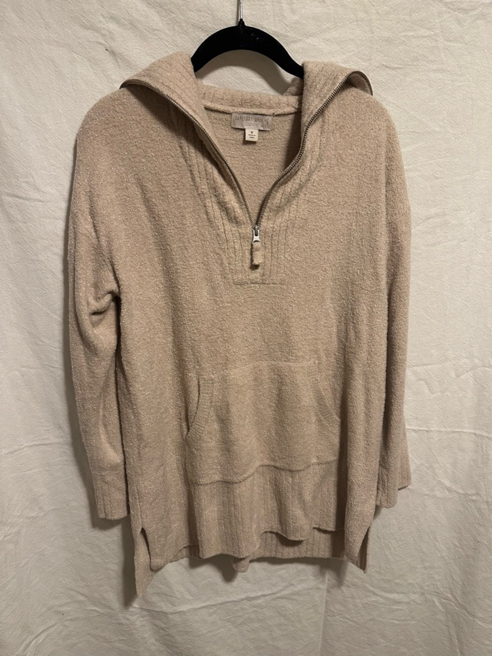 Barefoot Dreams Cozylite Chic Sandstone Half-Zip Tunic Size M